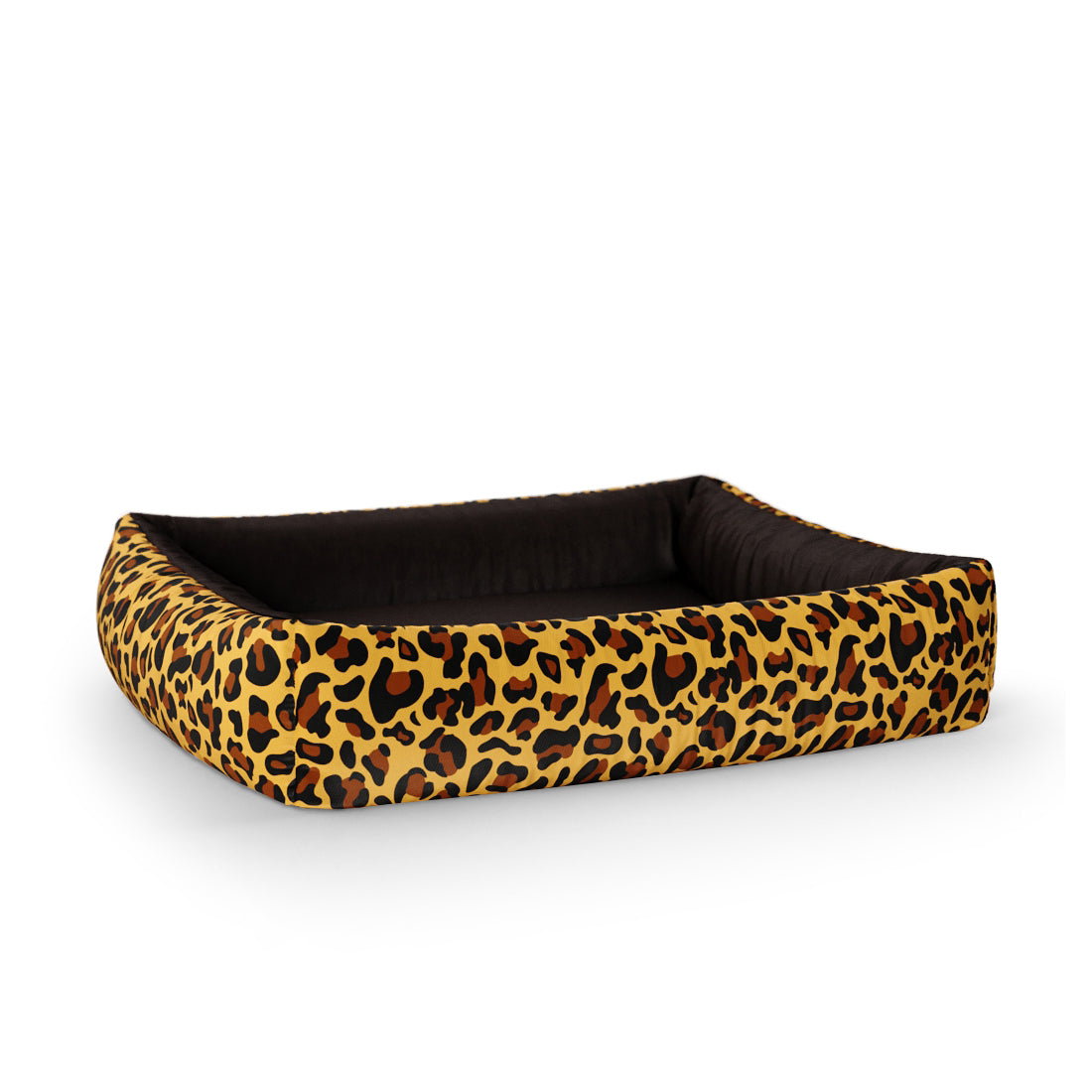 Crazy Leopard Persian Personalized Lounge Dog Bed With Sides