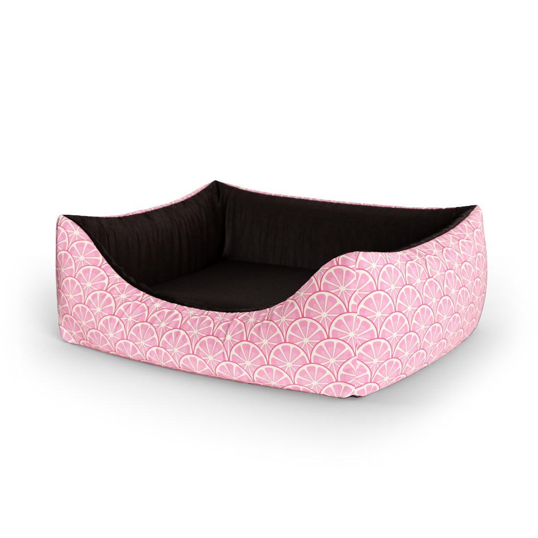 Pink Lemonade Cotton Personalized Lounge Dog Bed With Entrance