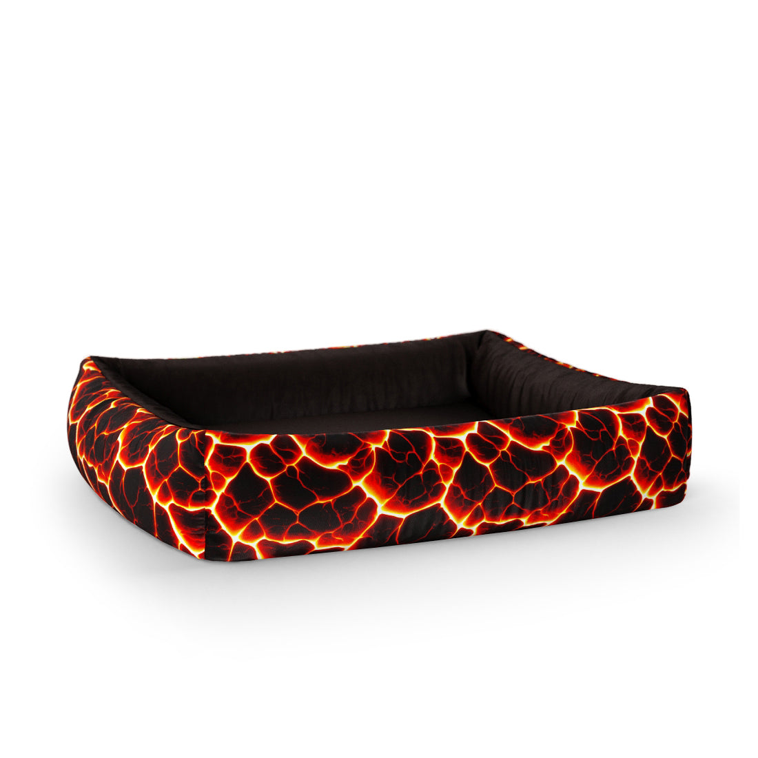 Lava Cardinal Personalized Lounge Dog Bed With Sides