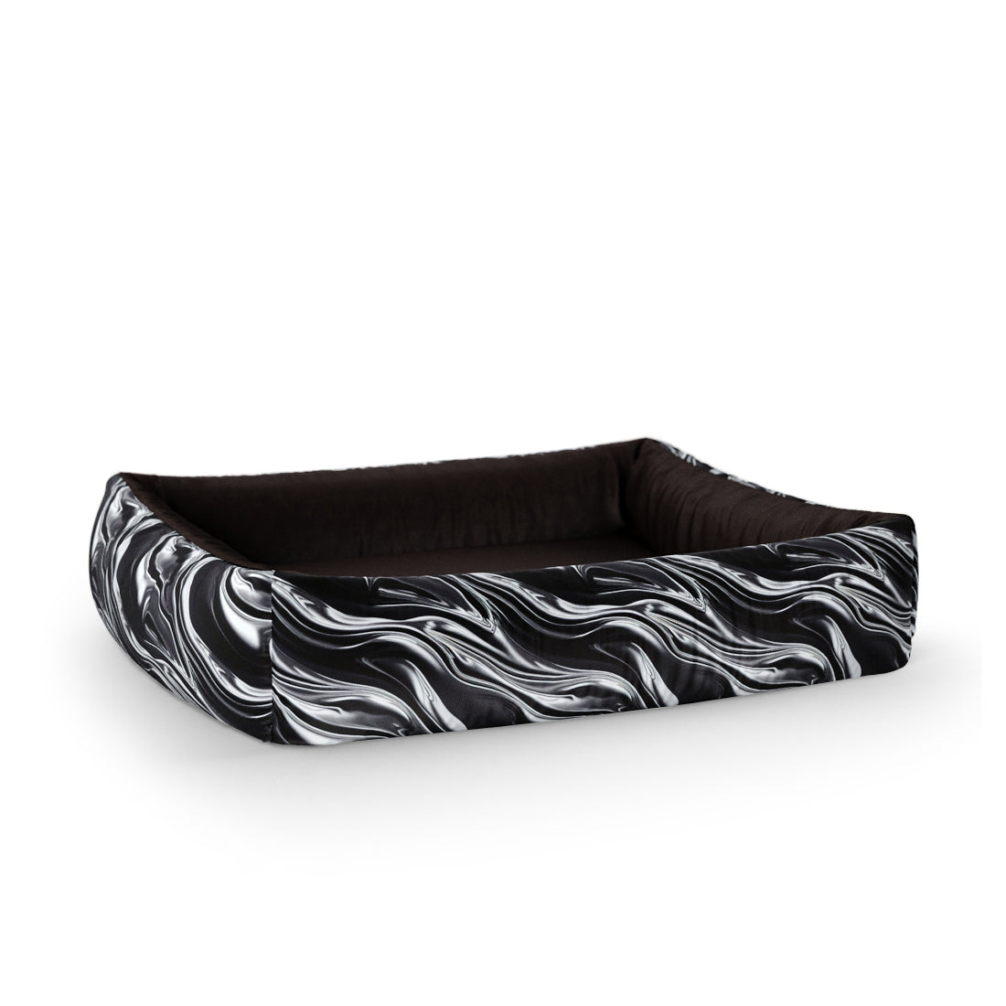 Liquid Metal Nickel Personalized Lounge Dog Bed With Sides