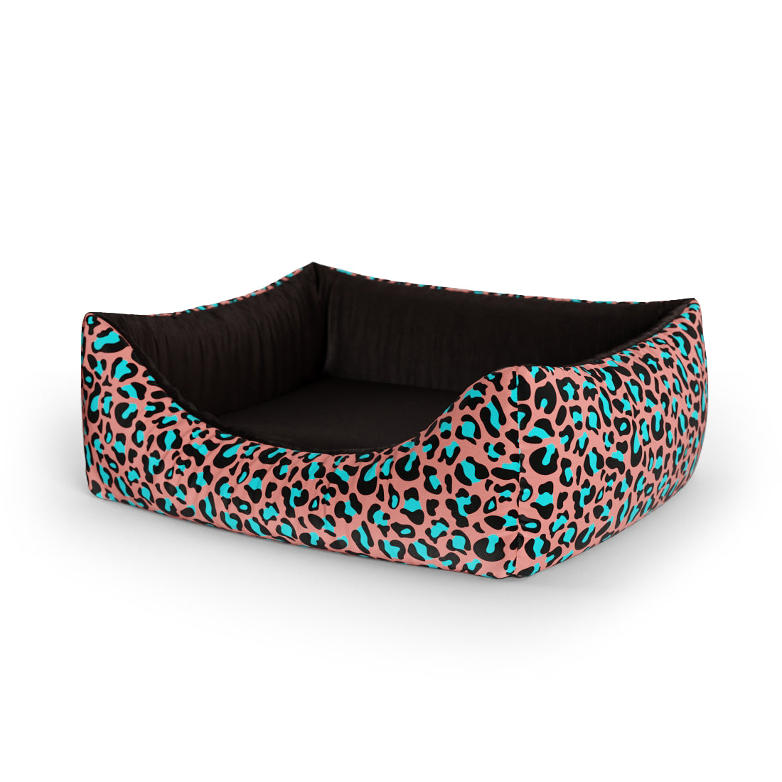 Crazy Leopard Genta Personalized Lounge Dog Bed With Entrance