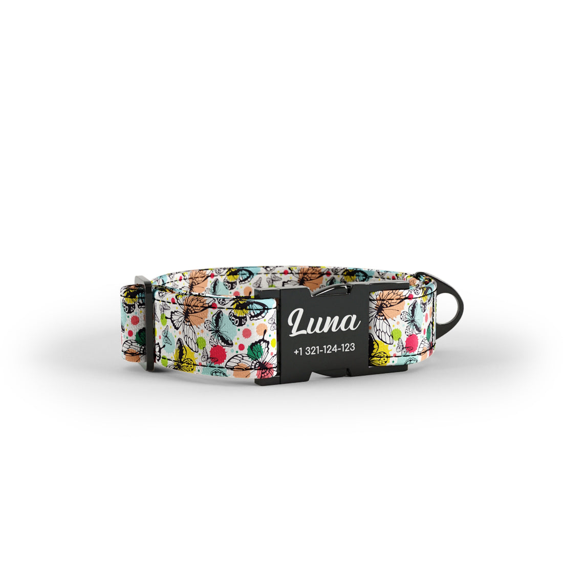 Butterflies Fandago Personalized Dog Collar