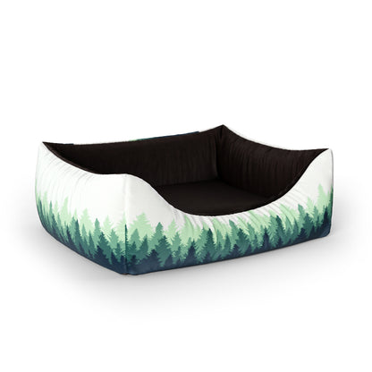 Forest Landscape Midnight Personalized Lounge Dog Bed With Entrance