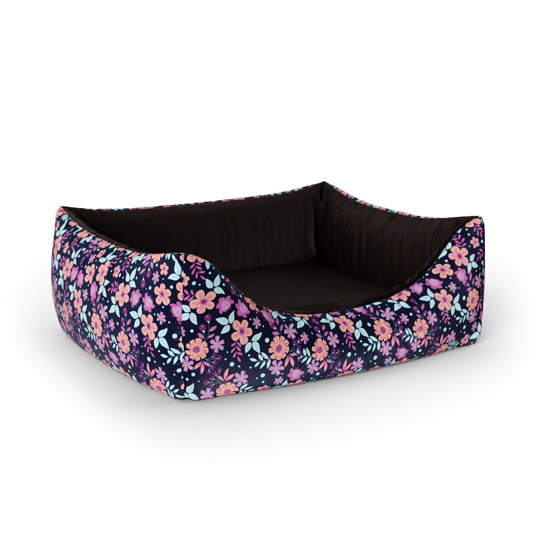 Folclore Flowers Leven Personalisiertes Lounge-Hundebett mit Eingang