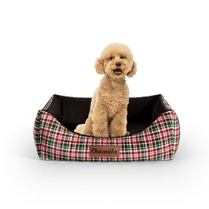 Color Buffalo Pansy Personalized Lounge Dog Bed With Entrance