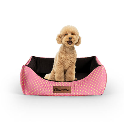 Trio Polka Dots Palle Personalized Lounge Dog Bed With Entrance