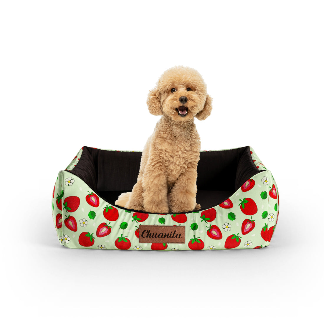 Tutti Fruitti Tea Personalized Lounge Dog Bed With Entrance