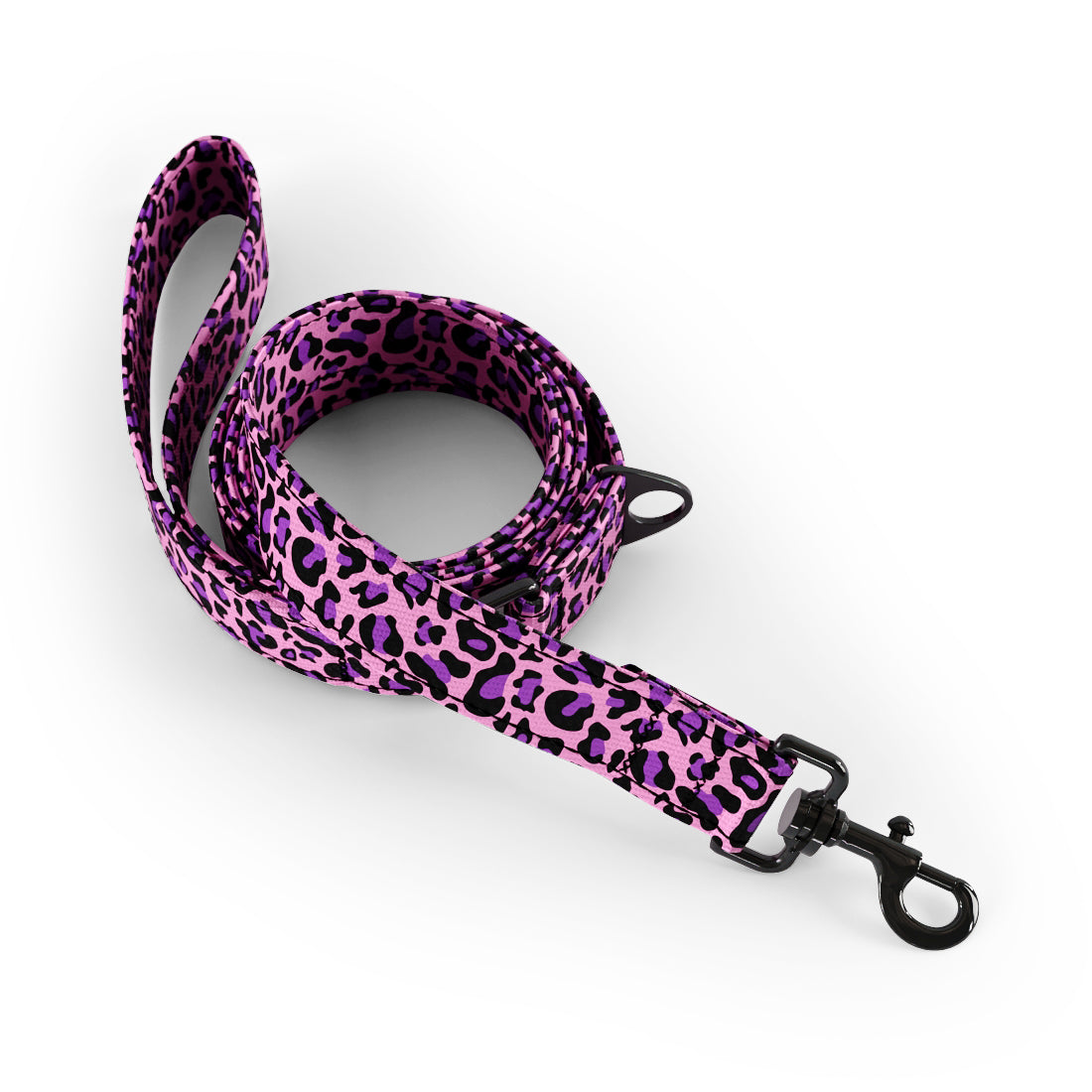 Leopard Magenta Personalisiertes Hundemode-Gürtelgeschirr und Leine-Set