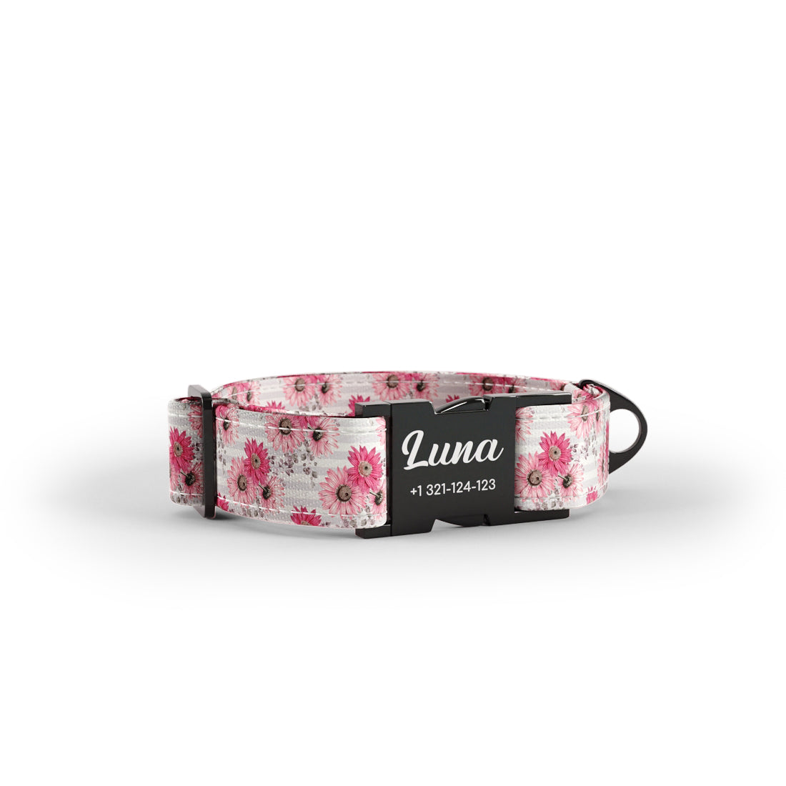 Aquarell Blumen Liseran Personalisiertes Hundehalsband und Leine-Set