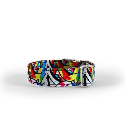 Graffiti Linen Personalized Dog Collar