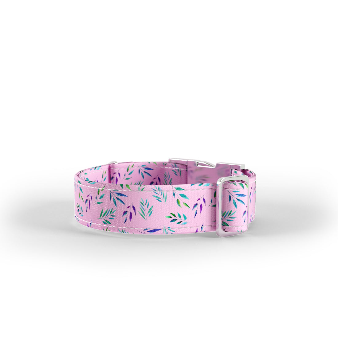 Tropical Flowers Charm Personalized Dog Collar