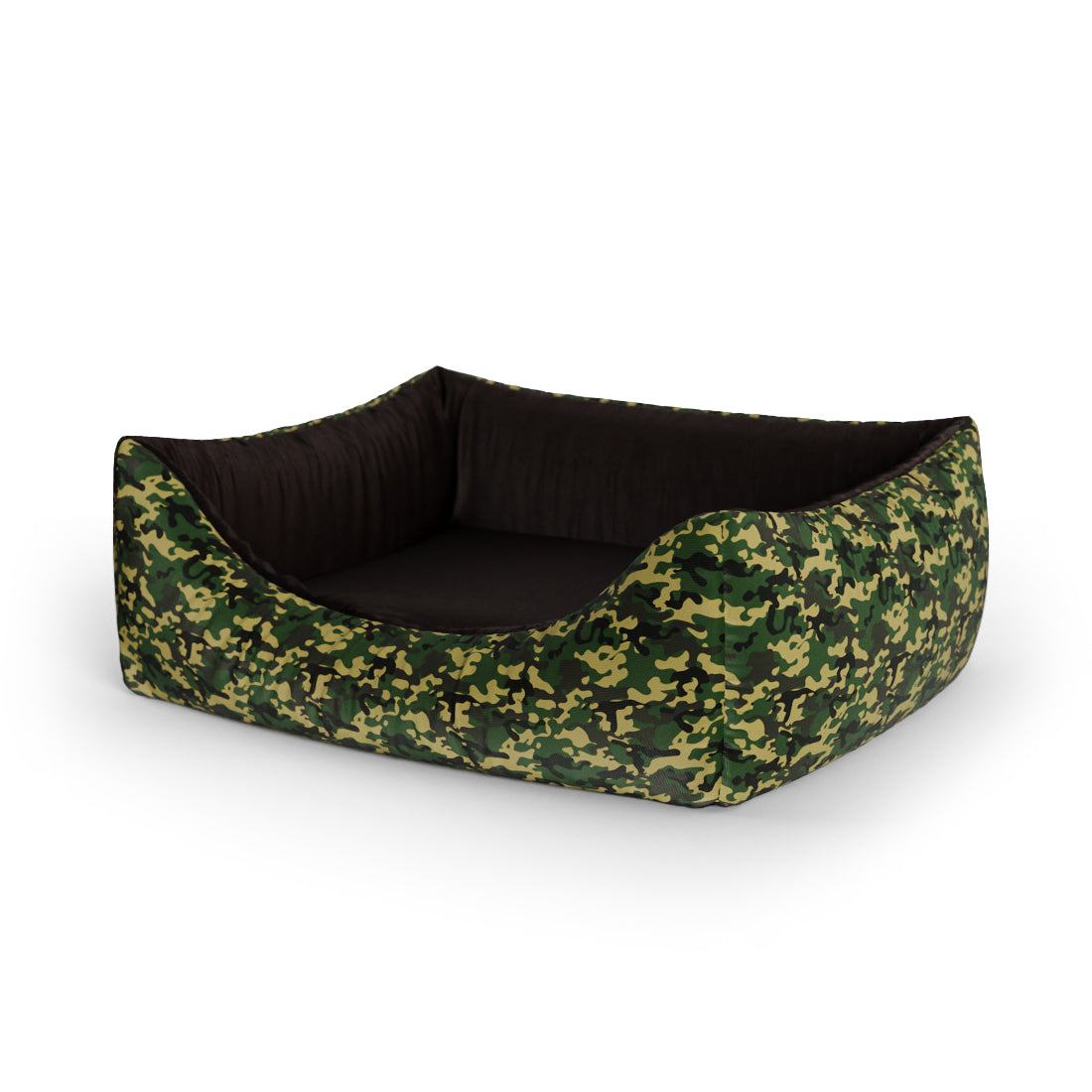 Personalisiertes Lounge-Hundebett mit Camoflage Cadmium und Eingang