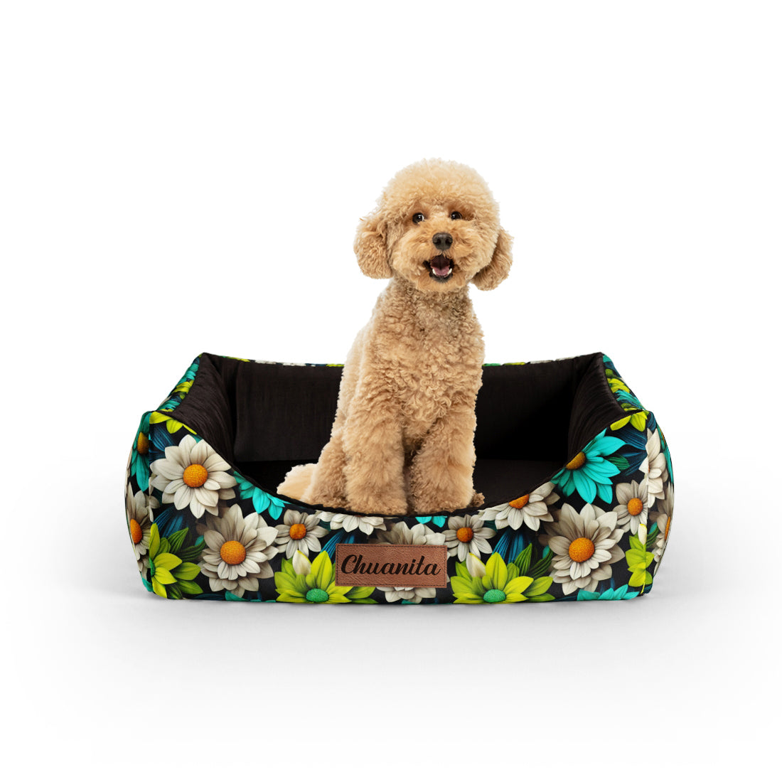 Garden Flowers Kelly Personalized Lounge Dog Bed With Entrance