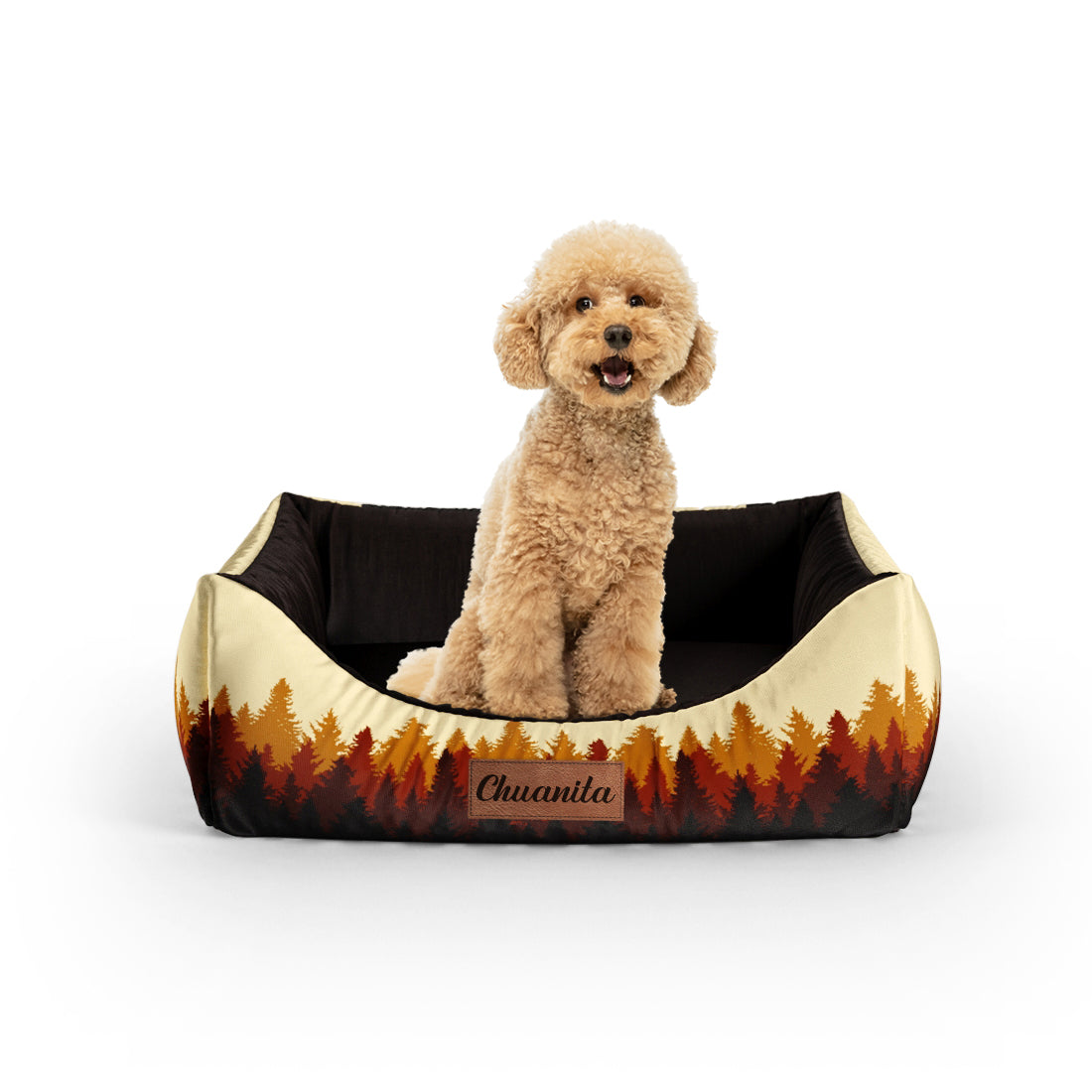 Forest Landscape Hansa Personalized Lounge Dog Bed With Entrance