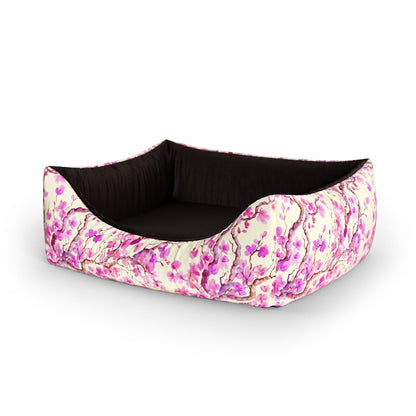 Sakura Salmon Personalized Lounge Dog Bed With Entrance