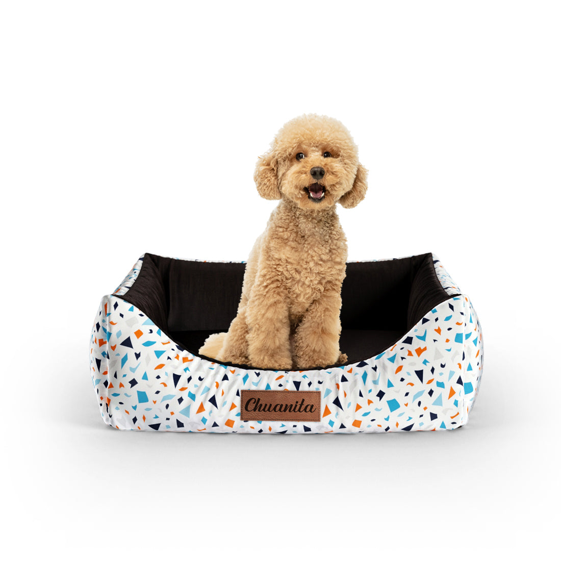 Snow Flowers Isabell Personalisiertes Lounge Hundebett mit Eingang