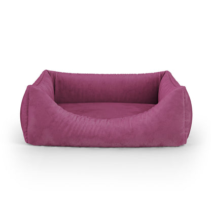 Luxury Velvet Look Jazzberry Personalized Lounge Dog Bed With Entrance