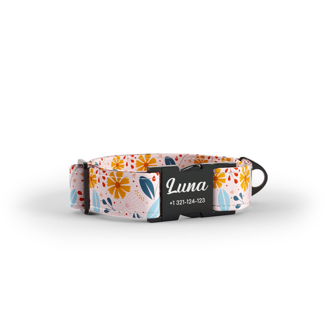 Folkloer Flowers Vanilla Personalisiertes Hundehalsband