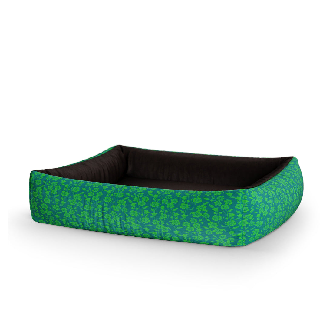 Minimalist Flowers Hunter Personalized Lounge Dog Bed With Sides