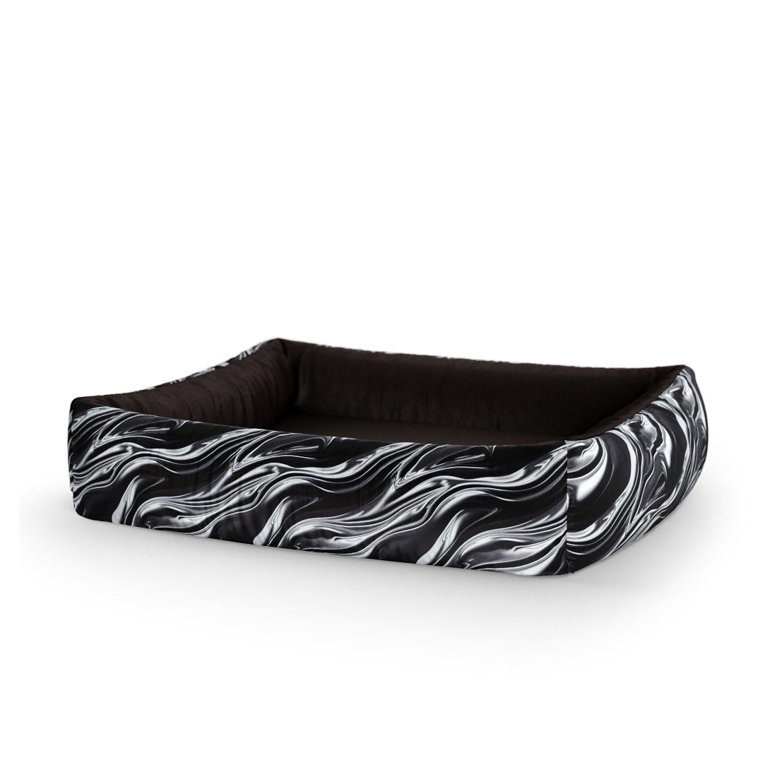 Liquid Metal Nickel Personalized Lounge Dog Bed With Sides