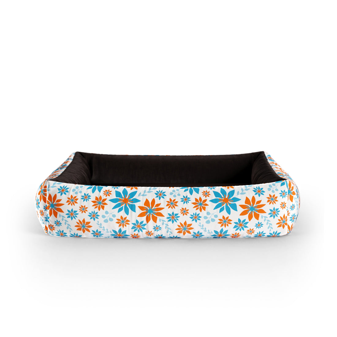 Schneeblumen Floral Personalisierte Lounge Hundebett mit Seiten