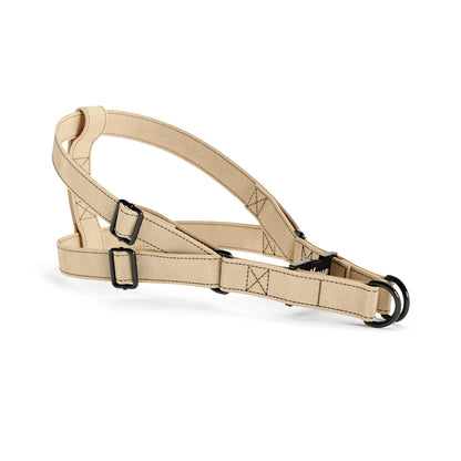 Velvet Look Beige Personalized Dog Belt Harness