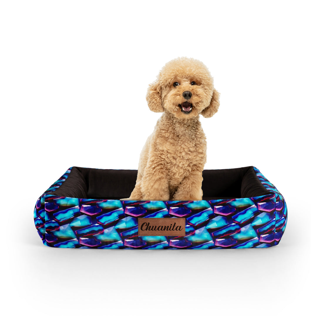 Crystal Star Personalized Lounge Dog Bed With Sides