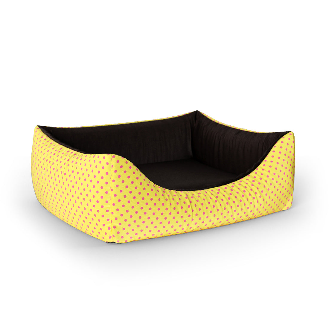 Trio Polka Dots Sunglow Personalized Lounge Dog Bed With Entrance