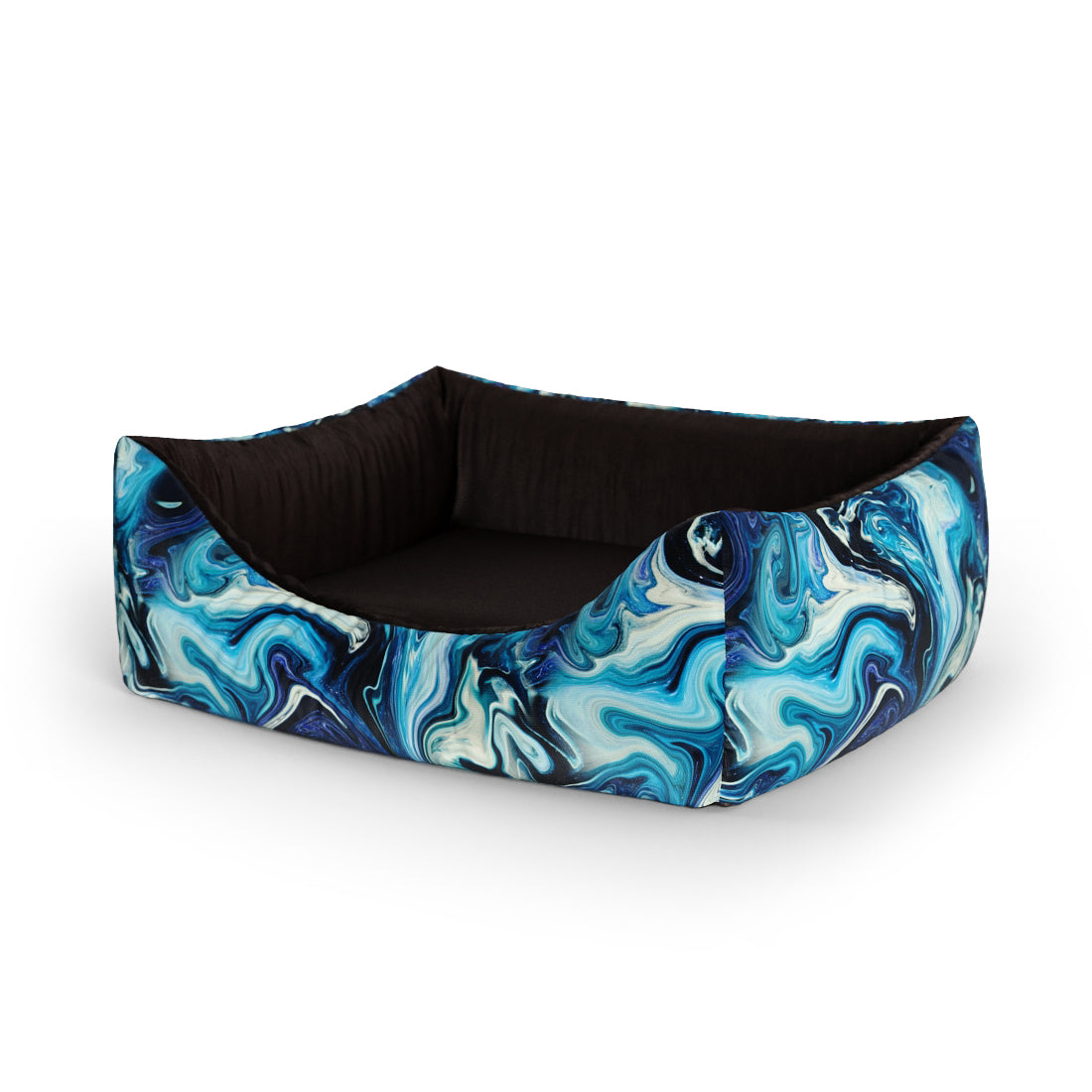 Blue Marble Zaffre Personalized Lounge Dog Bed With Entrance