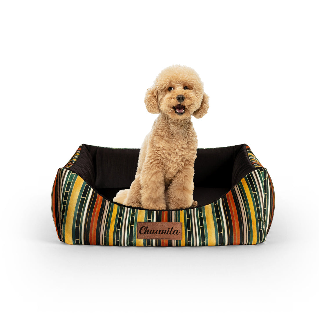 Retro Marble Process Personalized Lounge Dog Bed With Entrance