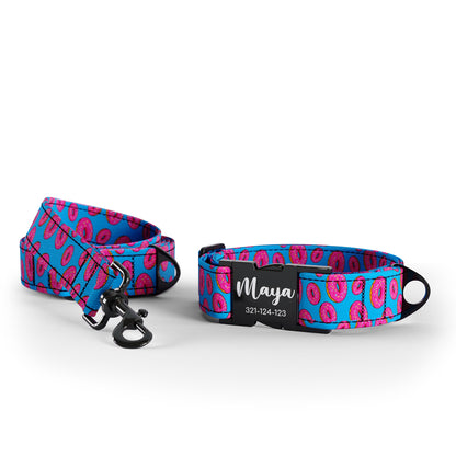 Donuts French Personalized Dog Collar And Leash Set