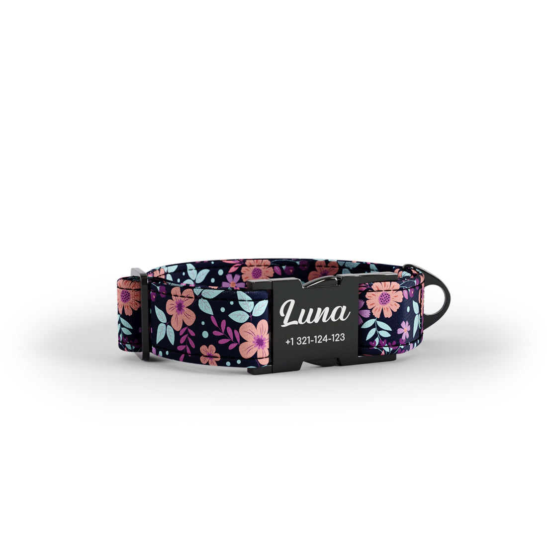 Folkloer Flowers Leven personalisiertes Hundehalsband- und Leine-Set