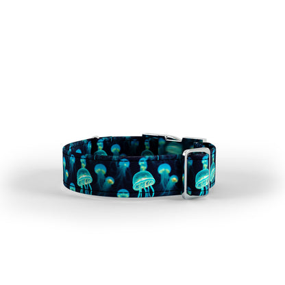 Jellyfish Lapis Personalized Dog Collar