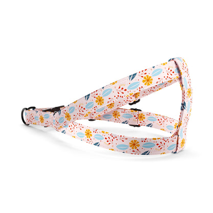 Folkloer Flowers Vanilla Personalized Dog Fashion Belt Harness And Leash Set