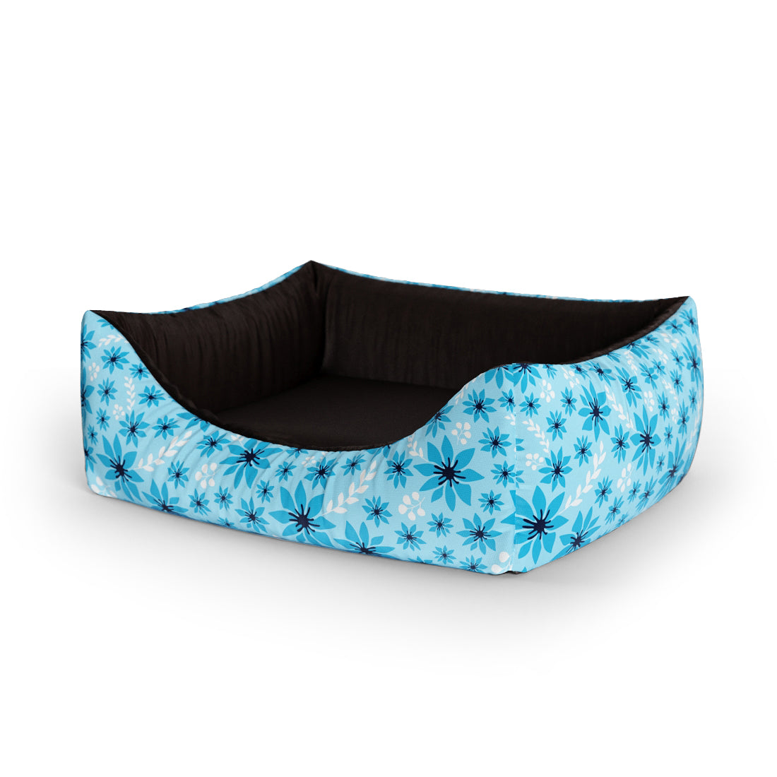 Summer Flowers Bizzard Personalized Lounge Dog Bed With Entrance