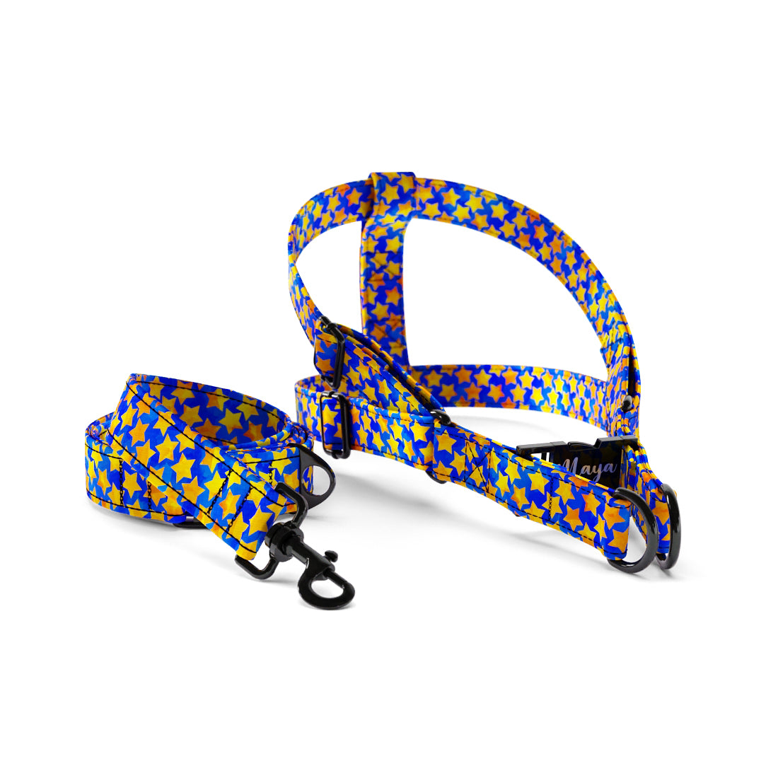 Deep Stars Absolute Personalized Dog Fashion Belt Harness And Leash Set