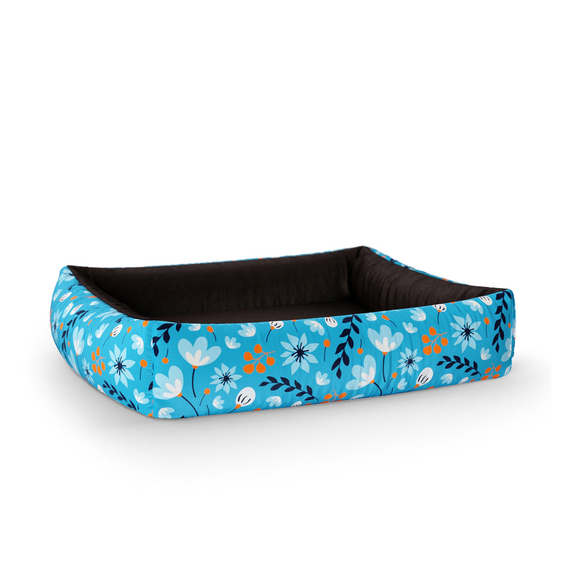 Summer Flowers Aero Personalized Lounge Dog Bed With Sides