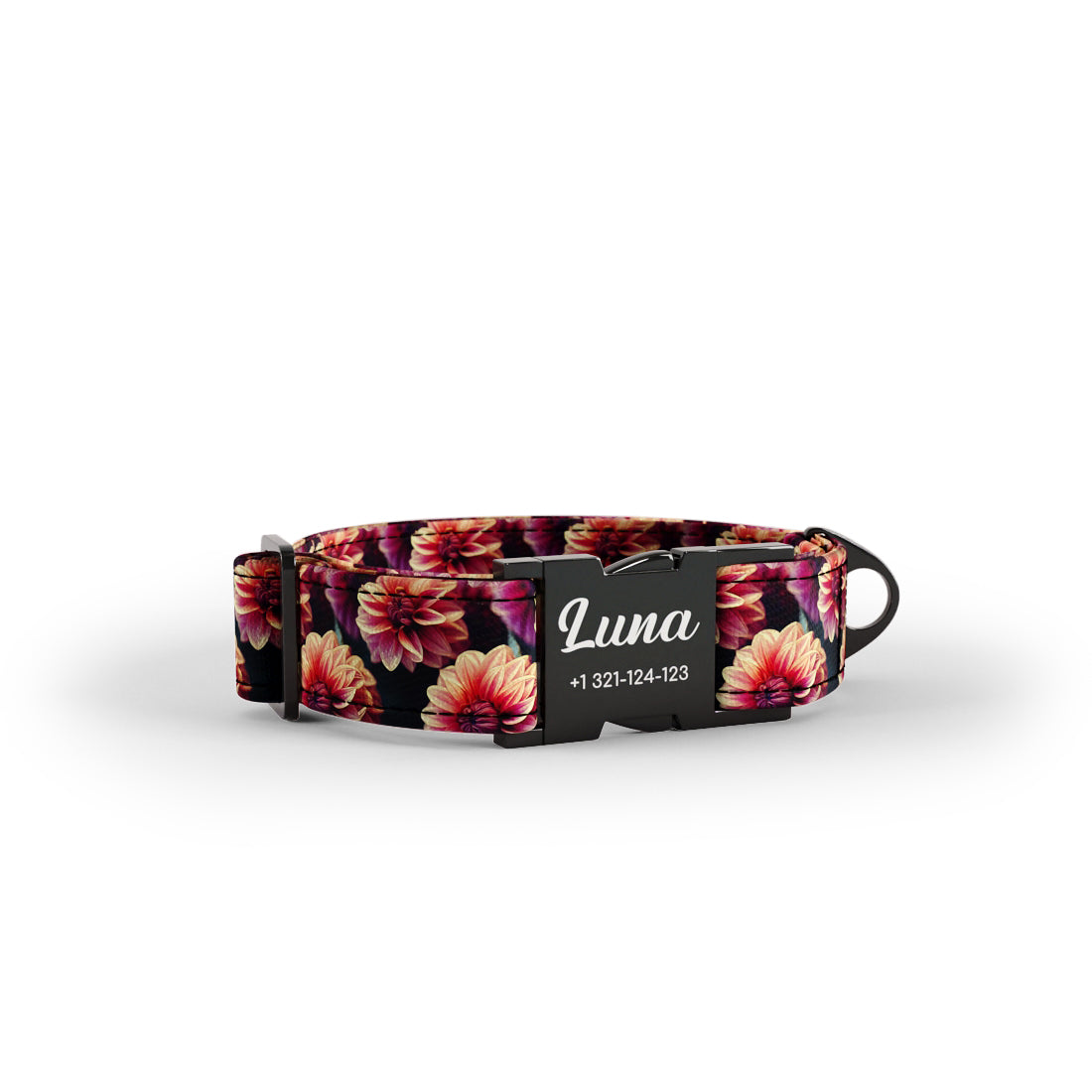 Dahila Flowers Kobi Personalisiertes Hundehalsband und Leine-Set