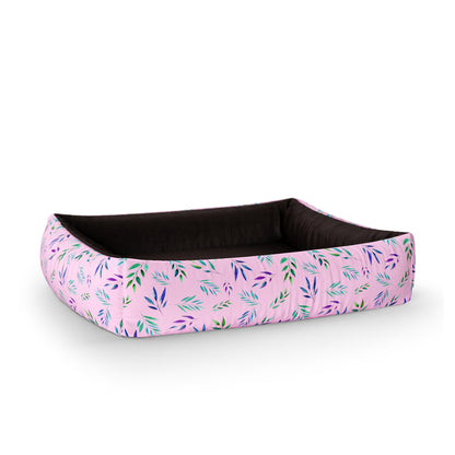 Tropical Flowers Charm Personalized Lounge Dog Bed With Sides