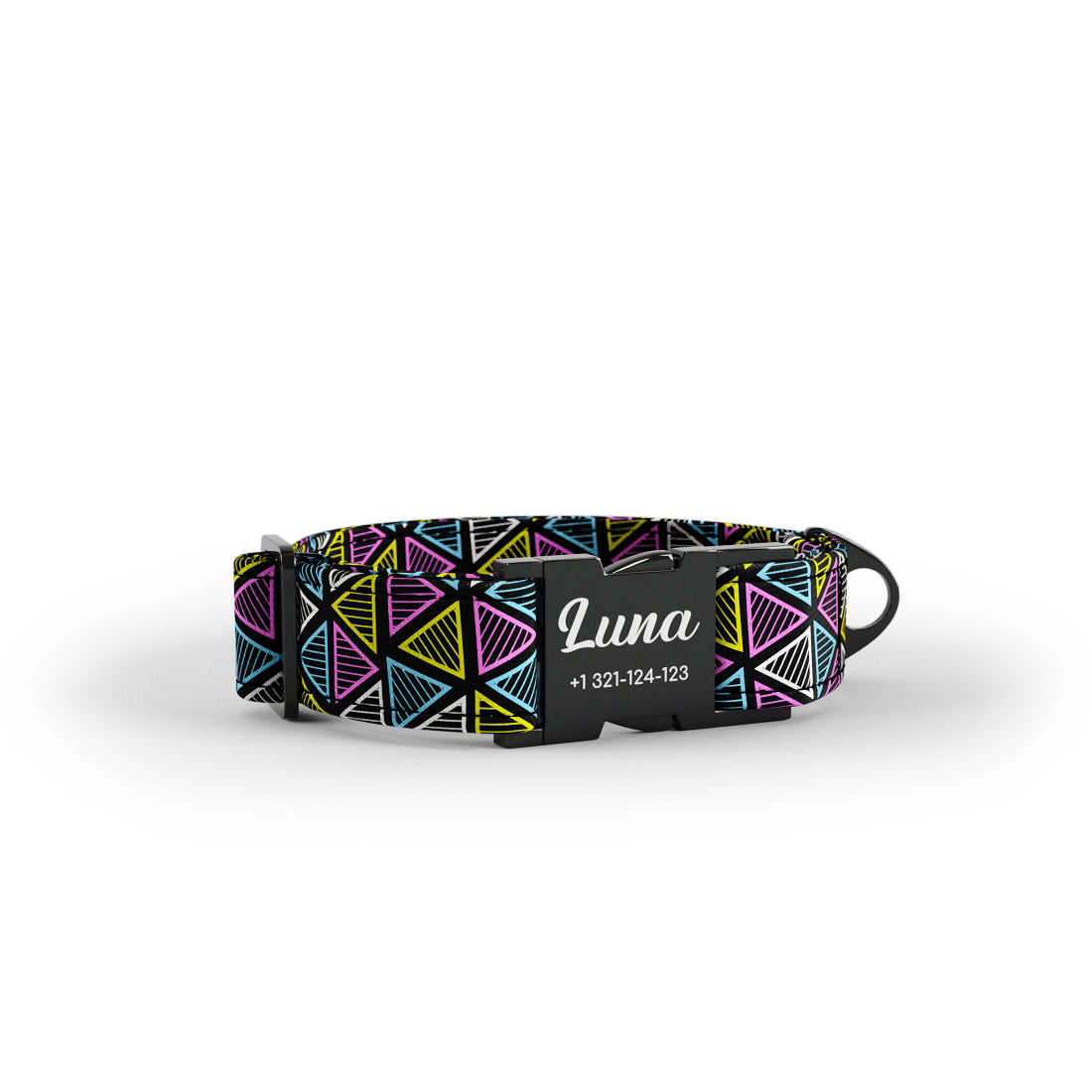 Triangles Jet Personalized Dog Collar