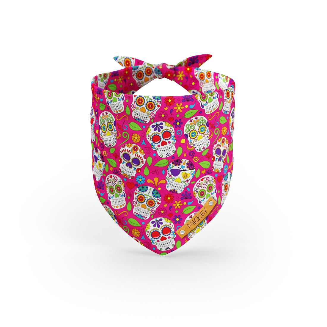 Mexico Skulls Cerise Personalized Dog Fashion Bandana