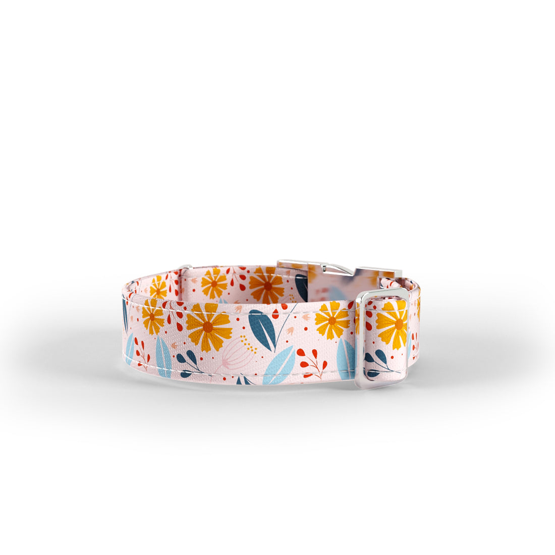 Folkloer Flowers Vanilla Personalized Dog Collar