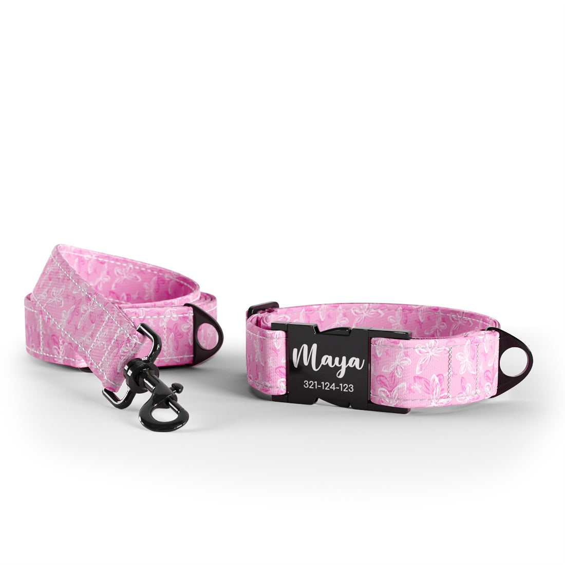 Butterflies Canary Personalized Dog Collar