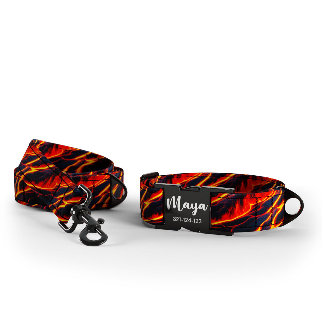 Lava  Barn Personalized Dog Collar And Leash Set