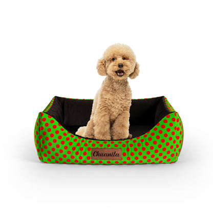 Strawberry Pie Venetian Personalized Lounge Dog Bed With Entrance