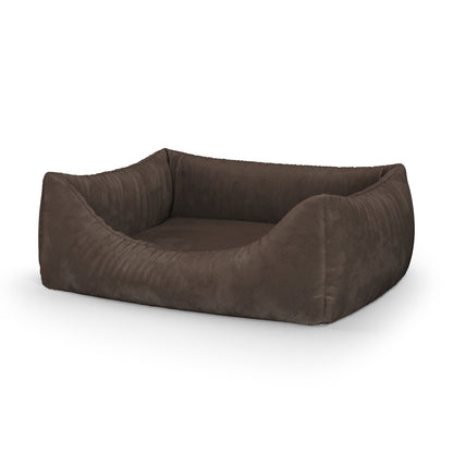 Luxury Velvet Look Saddle Personalized Lounge Dog Bed With Entrance