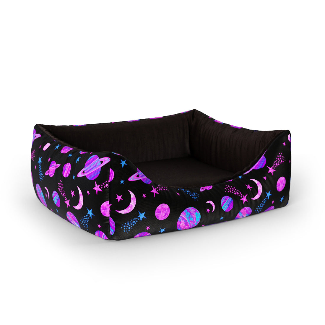 Space Cowboy Orchid Personalized Lounge Dog Bed With Entrance