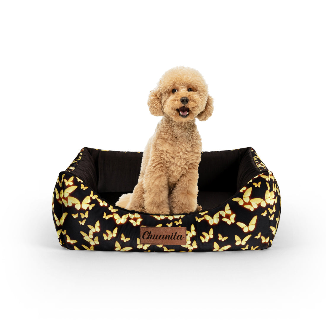 Lightning Butterflies Jet Personalized Lounge Dog Bed With Entrance