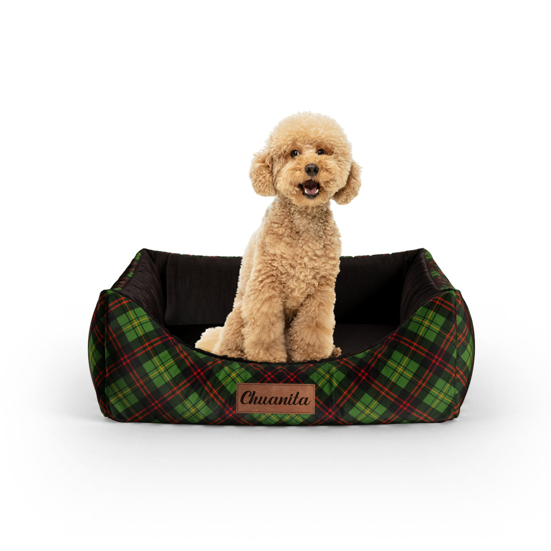 Color Buffalo Spanish Personalized Lounge Dog Bed With Entrance