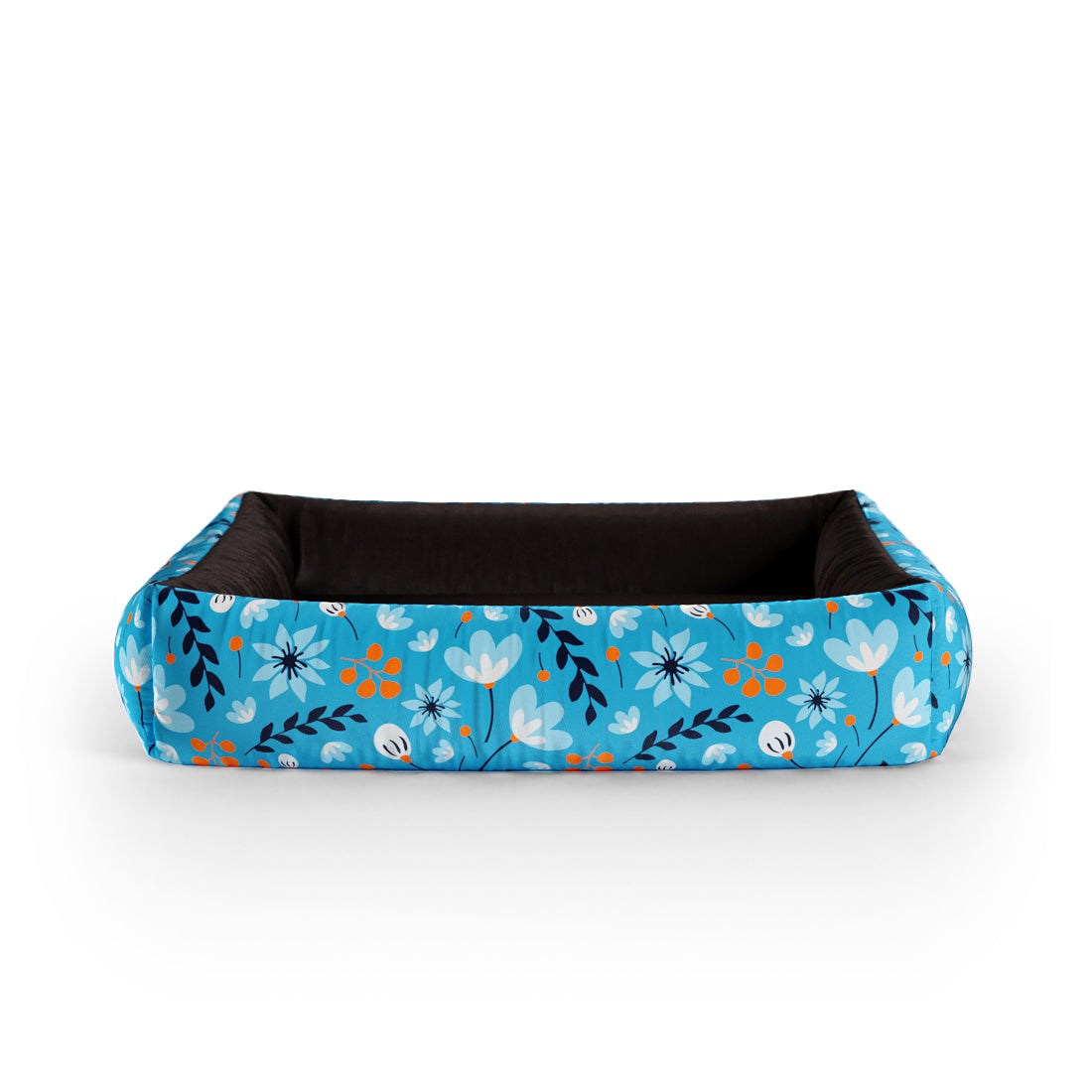 Summer Flowers Aero Personalized Lounge Dog Bed With Sides